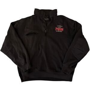 Tri-Mountain Navy, Pueblo City Fire Department, Quarter Zip Up Sweatshirt- XL